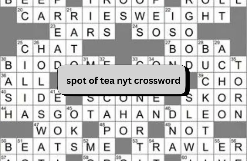 Spot of Tea NYT Crossword | The Clue Explained